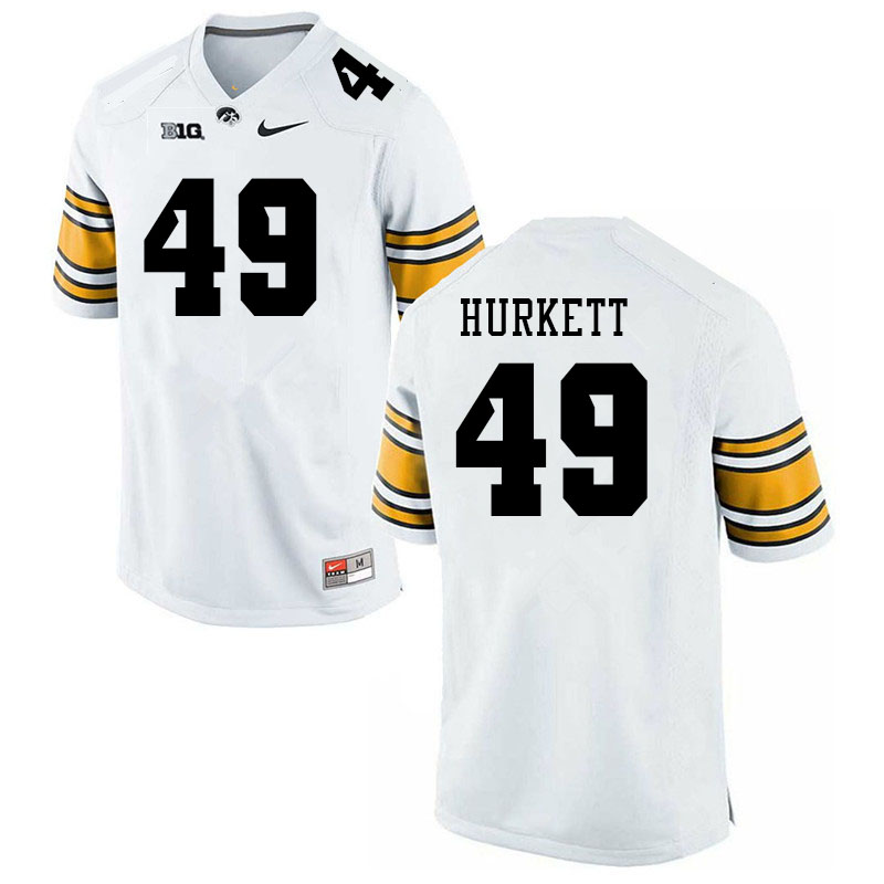 Men #49 Ethan Hurkett Iowa Hawkeyes College Football Jerseys Sale-White - Click Image to Close
